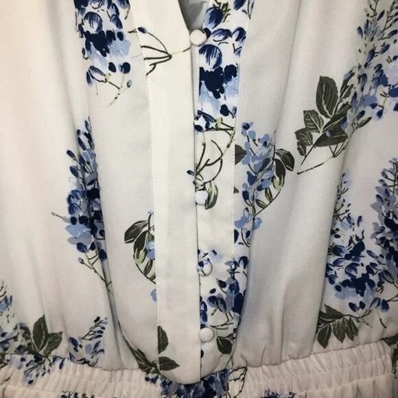 Vince Camuto Chiffon Asymmetrical Ruffle Button Front Dress Sz 12 in Ivory NWT - Picture 3 of 7